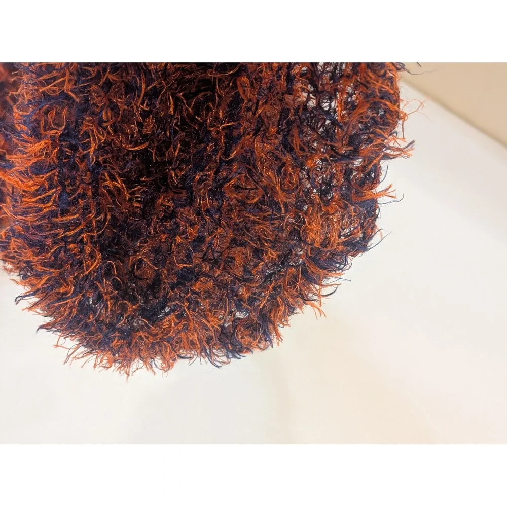 Orange & Blue Fuzzy Eyelash Knit Scarf Winter Fashion Accessory Auburn Boise St.